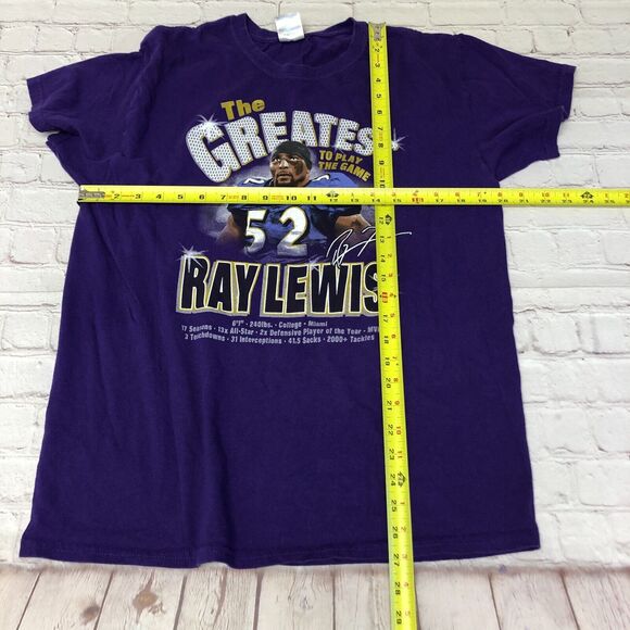 Vintage NFL Ravens Ray Lewis T-Shirt Career Statistics  Size Large M164 3 - Picture 2 of 12